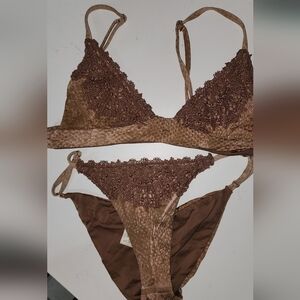 Blue Life Brown Lace Bikini